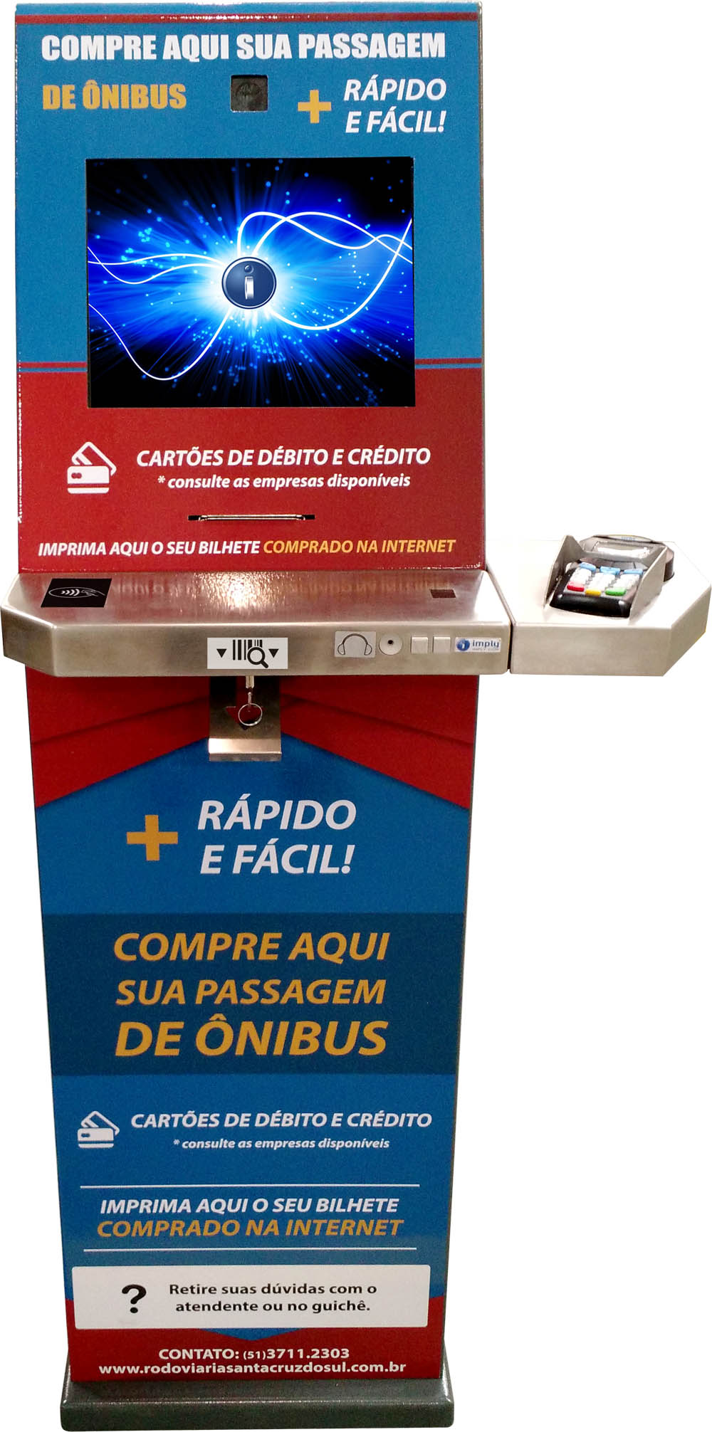 Terminal de autoservicio Imply integra el sistema de venta de boletos de la estación de autobuses de Santa Cruz do Sul
